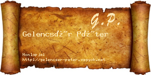 Gelencsér Péter névjegykártya