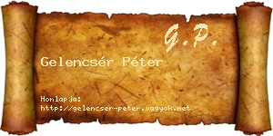 Gelencsér Péter névjegykártya