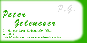 peter gelencser business card
